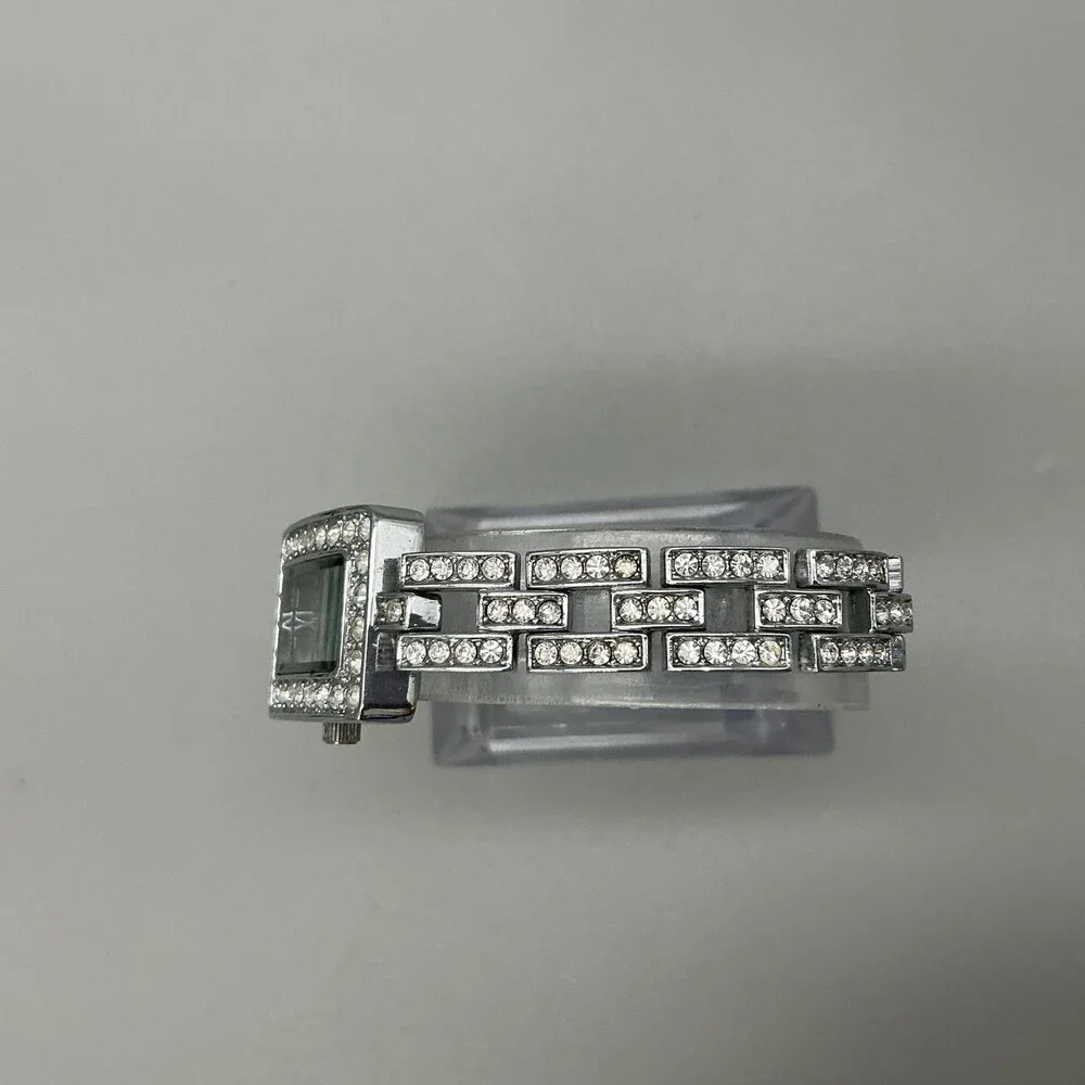 Zara FA0179 Womens Watch 19mm Black Dial Silver Tone Crystals New Battery 7